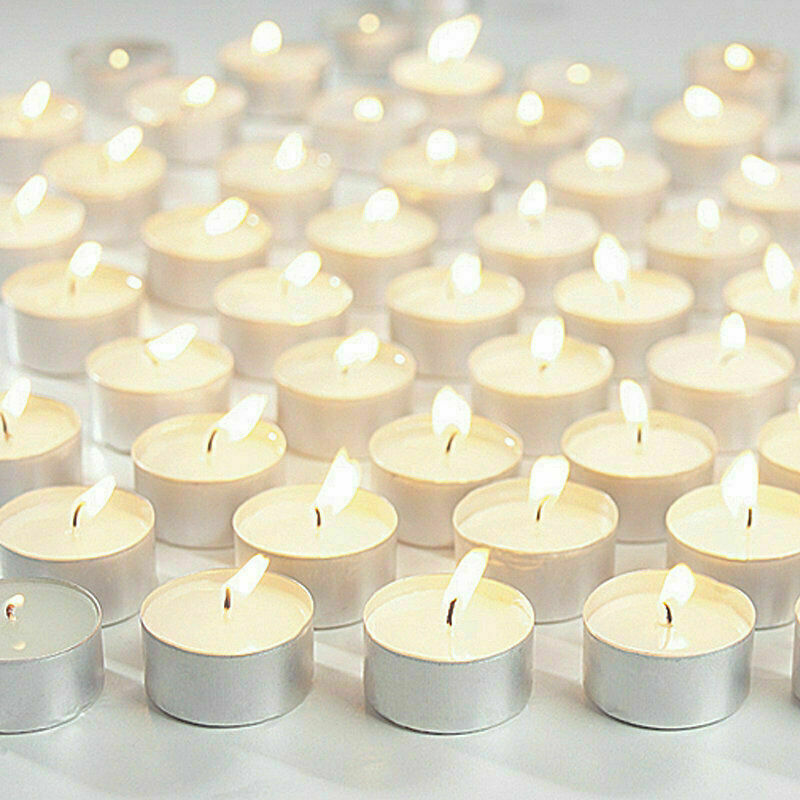 TeaLights 8 Hour Long Burn Night Light Candles Unscented Tealights 50 /100 /600