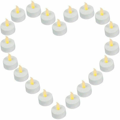 4 X White Flameless LED Tea Lights Candles Flickering Battery Operated Tealights