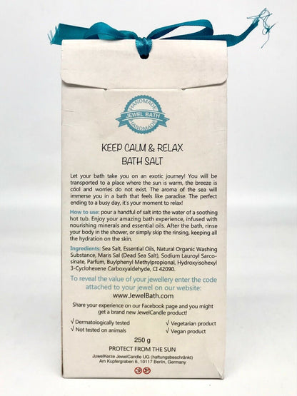 Jewel Bath Keep Calm & Relax Bath Salt with Surprise Stainless Steel Jewellery