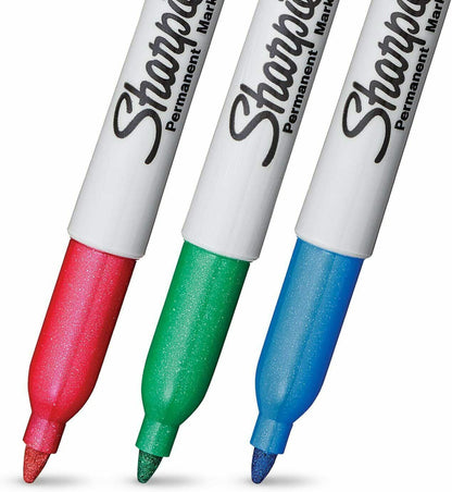 9x Sharpie Metallic Permanent Marker Pens Fine Point (Ruby, Emerald & Sapphire)