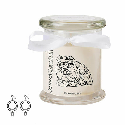 Jewel Candle Scented Candle Big Glass Jar with Stainless Silver Jewellery