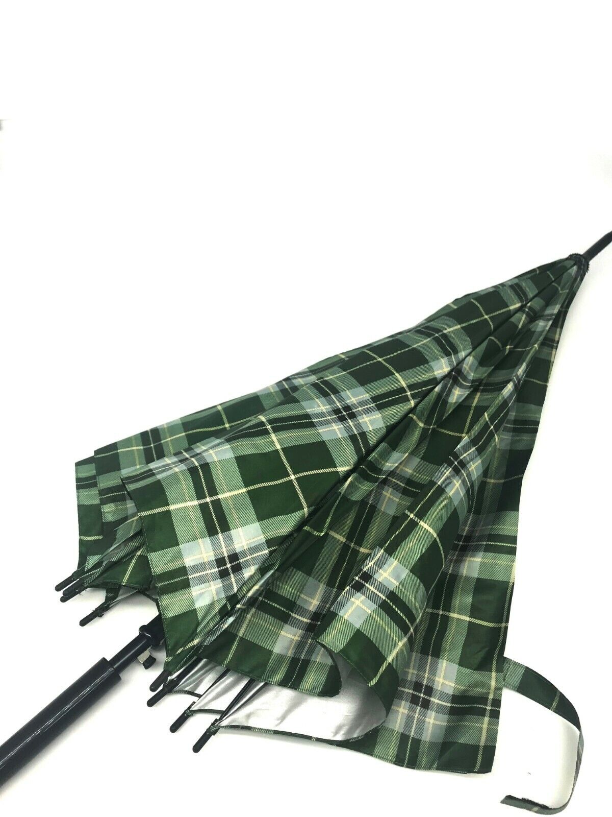 Unisex Classic Tartan Walking Umbrella Strong Large Crooked Handle Mixed Colours