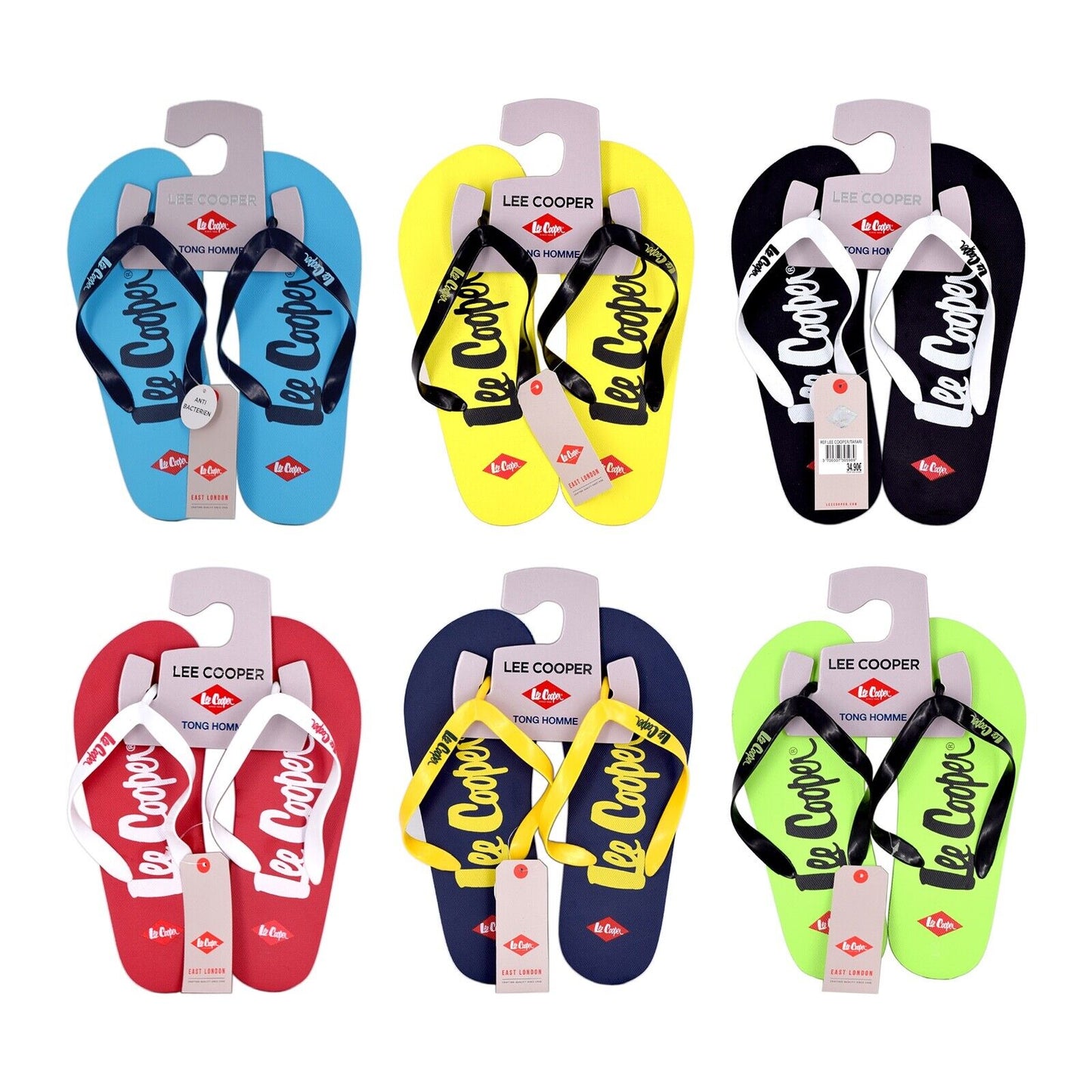 Lee Cooper Unisex Adult Flip Flops Poolside, Beach, Holiday, UK 6.5-10