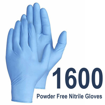 1600 Disposable Powder Free Nitrile Gloves S/M/L/XL Tattoo Mechanic Medical Food