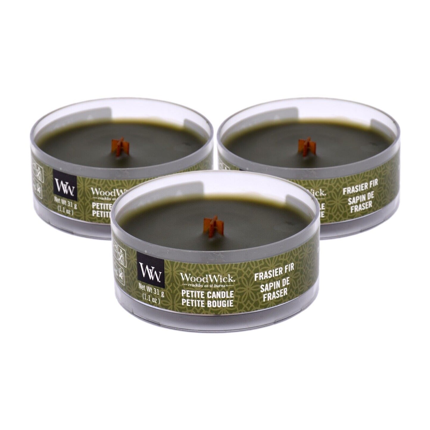 3x Woodwick (by Yankee Candle)  Petite Candle 3x31g - 7 Fragrance to Choose From