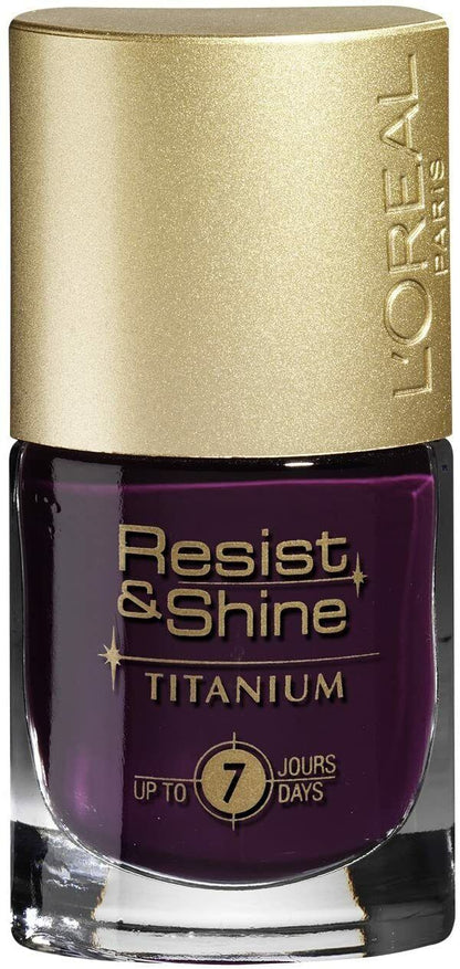 L'oreal Resist & Shine Titanium Nail Polish Modern Classic Rich Colour Shade 9ml