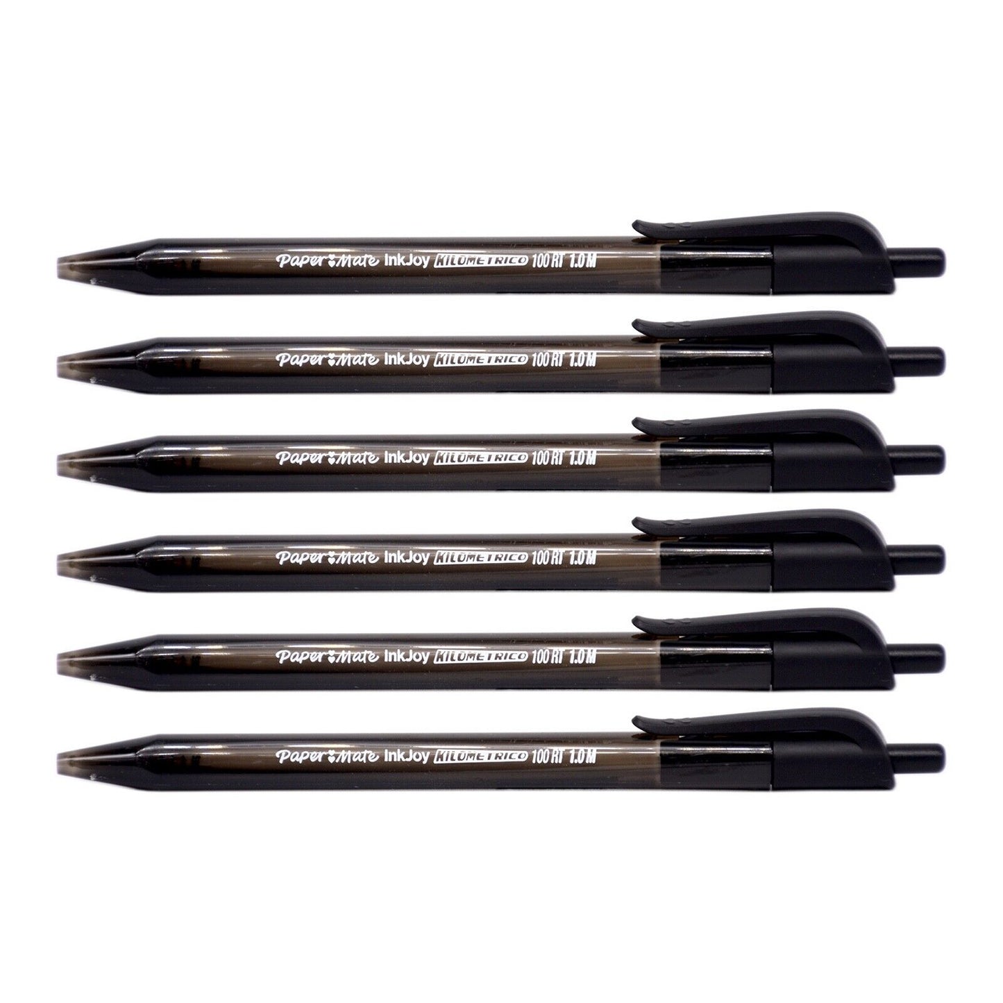 12x Paper Mate InkJoy 100RT 1.0mm Retractable Medium Ballpoint Pens (Blue/Black)