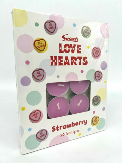 Swizzels Love Hearts Strawberry Scented Tea Lights Nightlight X 20 Pack 40 Pack