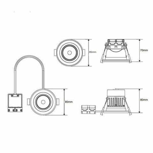 Megaman Tego Dimmable 7.5W LED Fire Rated Downlight Fixed Matt White Finish