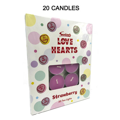 Swizzels Love Hearts Strawberry Scented Tea Lights Nightlight X 20 Pack 40 Pack