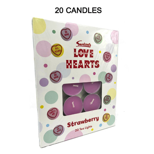 Swizzels Love Hearts Strawberry Scented Tea Lights Nightlight X 20 Pack 40 Pack