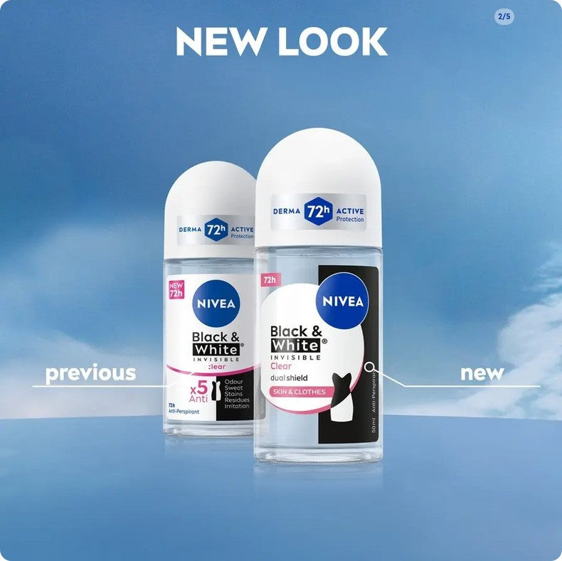 Nivea Female Roll On Black & White Invisible Original Anti-Perspirant - 50ml - image 2