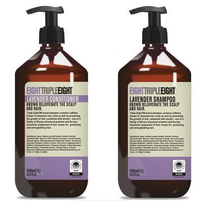 8x Eight Triple Eight 8x1L = 8 Litres of Shampoo & Conditioner - 14 Types