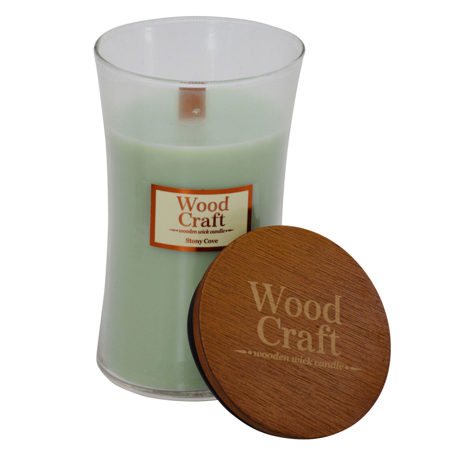Woodcraft Large Hourglass Crackling Wooden Wick Scented Candle 595g / 145 Hour