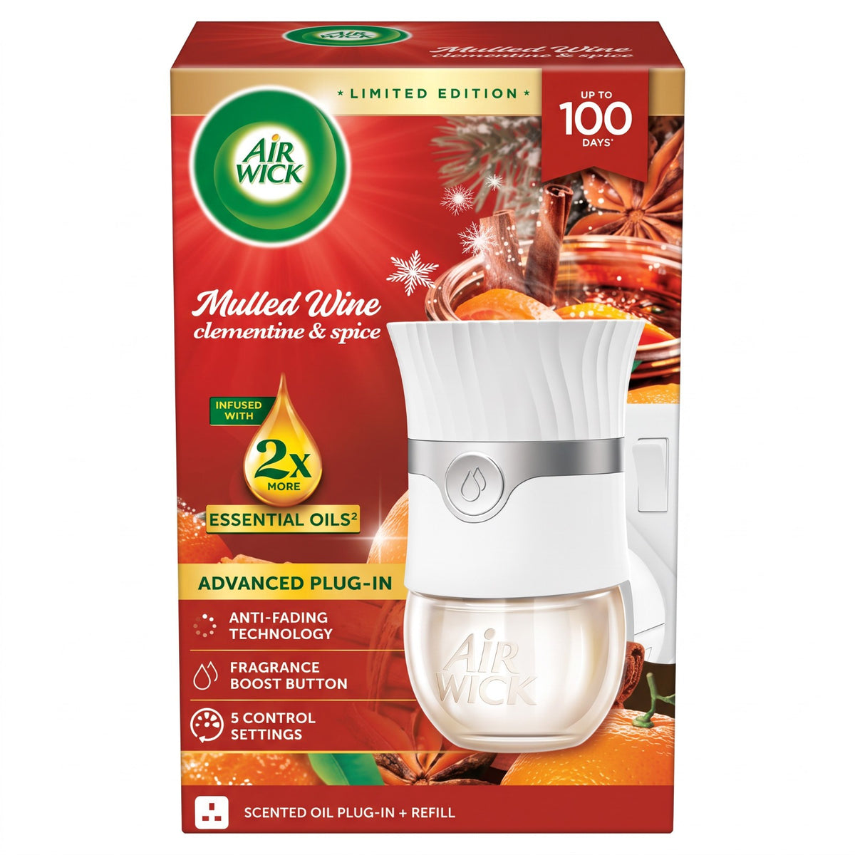 Air Wick - Scented Oil Plug In + Refill - Up To 100 Days - Mulled Wine - 19ml - image 2