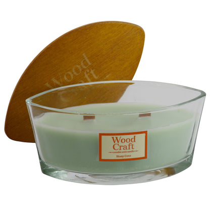 Woodcraft Large Ellipse Crackling Wooden Wick Scented Candle 454g / 36 Hours