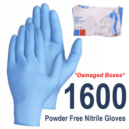 1600 Disposable Nitrile Gloves Latex Free S, M, L, XL (Damaged Boxes) Wholesale