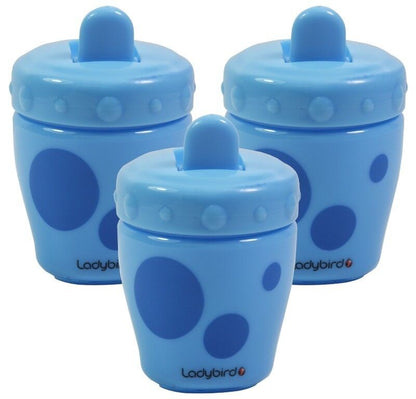 Ladybird Flip Top Non Spill First Beaker 120ml Red, Blue or Pink