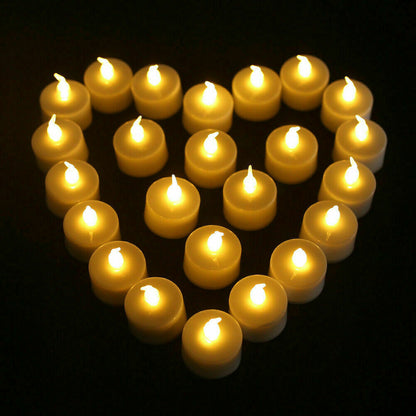 4 X White Flameless LED Tea Lights Candles Flickering Battery Operated Tealights