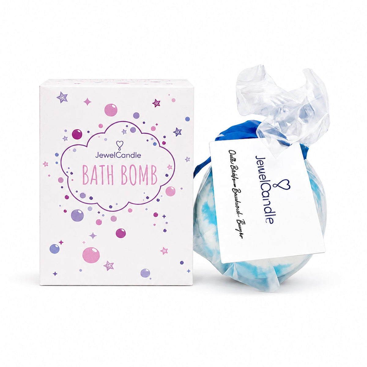 Jewel Candle Cuddle Bubble Bath Bomb With Sterling Silver Necklace - 210g