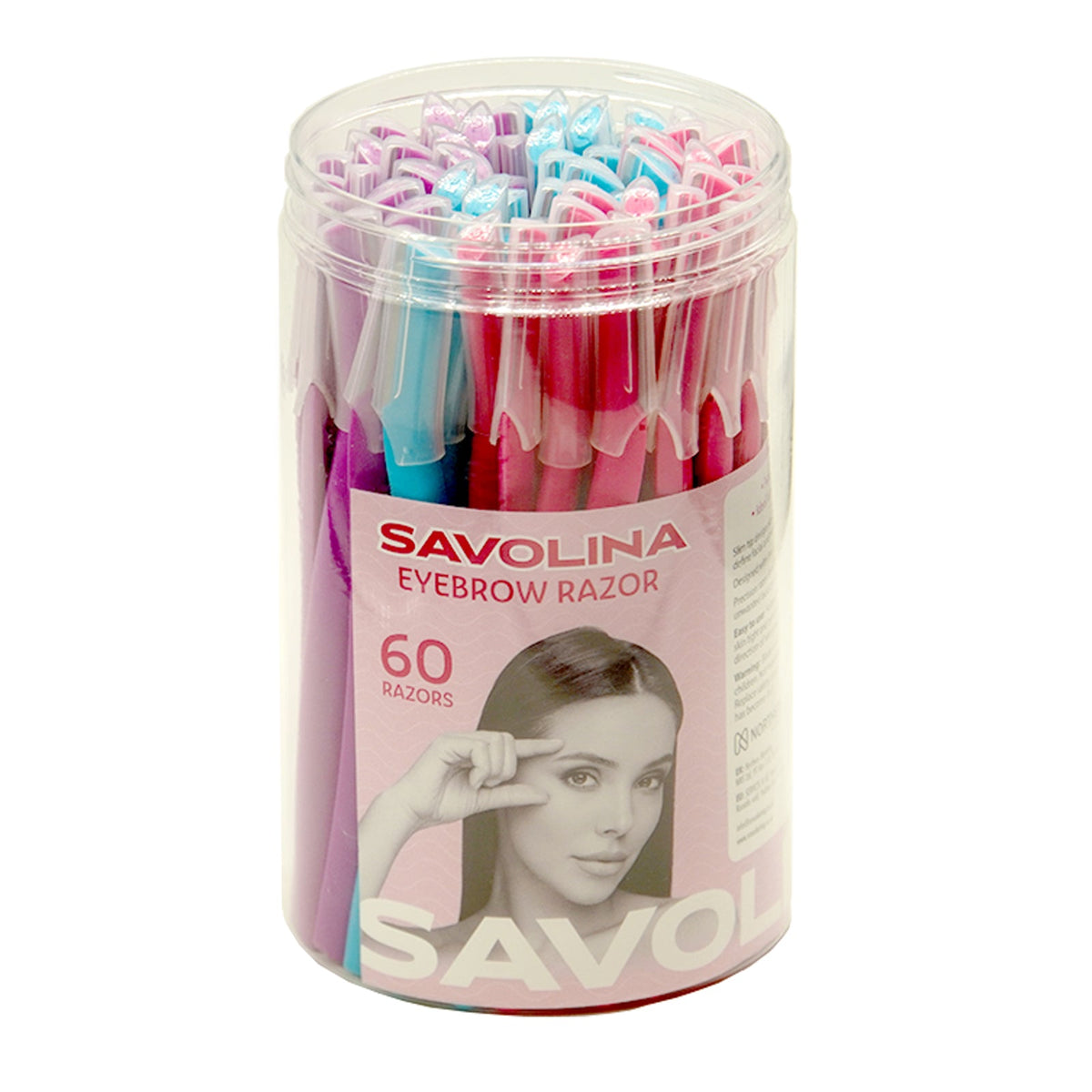 Savolina Eyebrow Razor - 60 Pack Tub