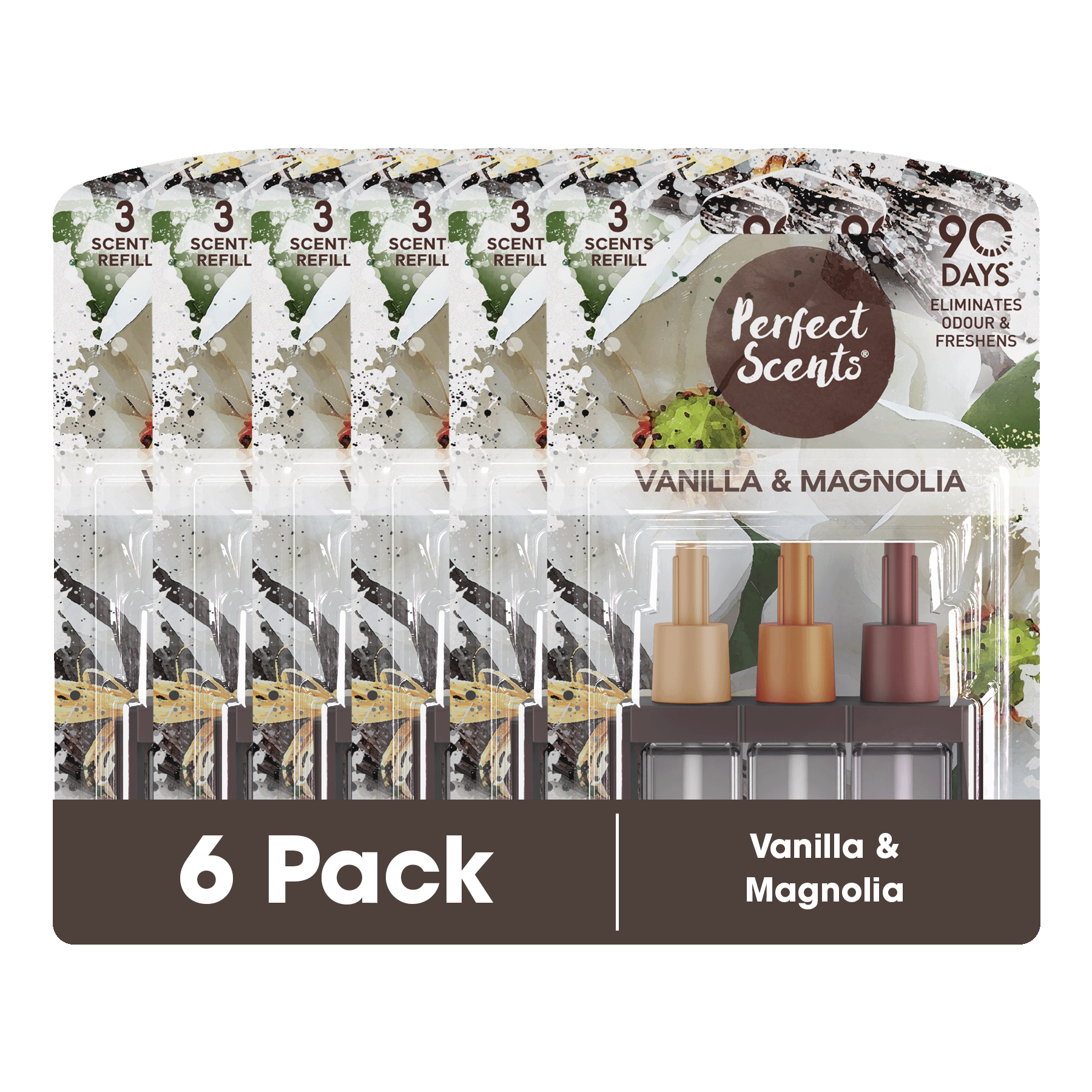 6x Perfect Scents 3Scents Refill Home Air Freshener - Compatible with 3volution