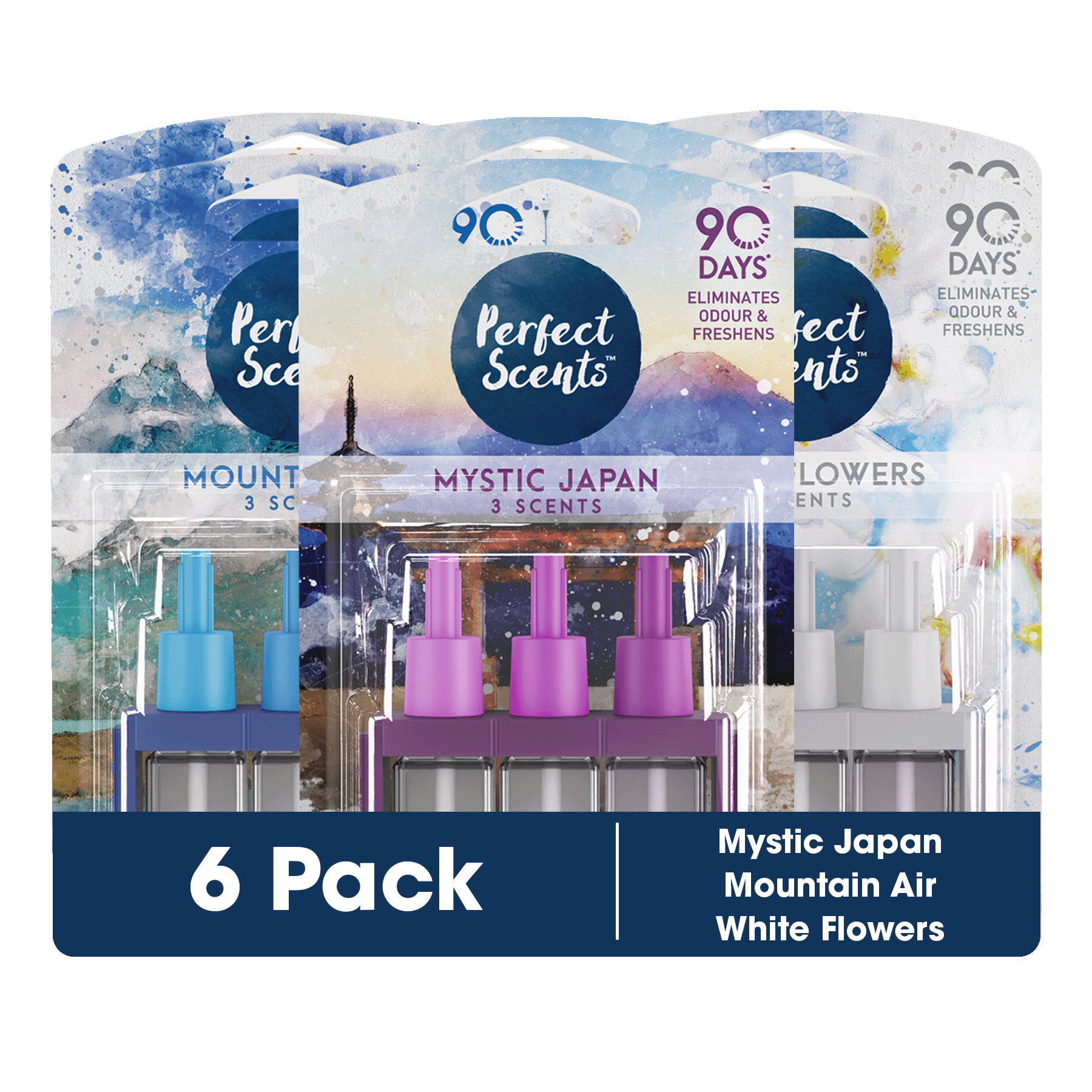 6x Perfect Scents 3Scents Refill Home Air Freshener - Compatible with 3volution