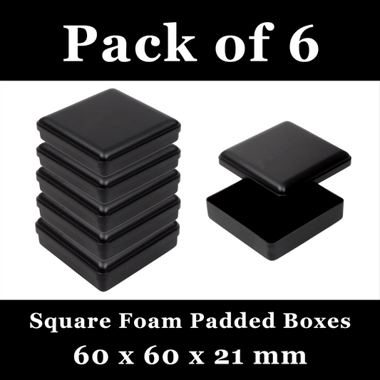 6x Square Jewellery Gift Boxes For Pendant Earrings Necklace Foam Padded