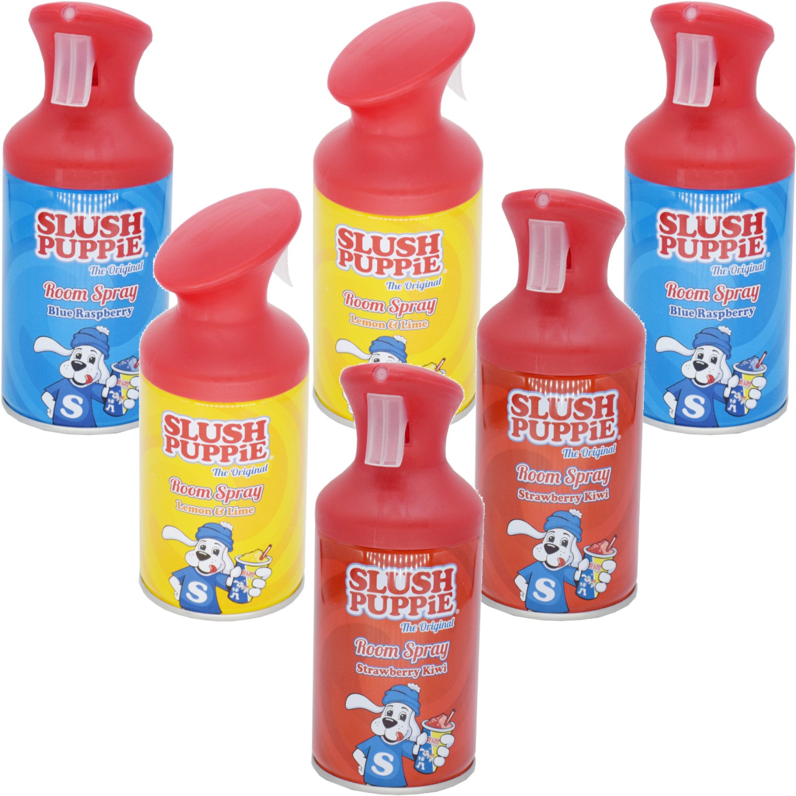 6x Slush Puppie  Lemon & Lime/Strawberry Kiwi/Blue Raspberry  Room Spray 250ml