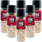 6x Saltmine Pink Rock Salt Himalayan Pink Salt Grinder 375g