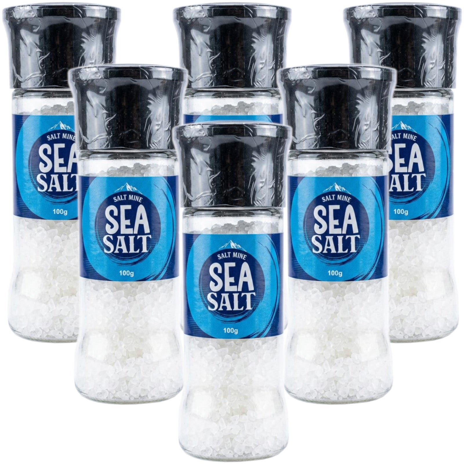 6x Saltmine Grinder  Sea Salt   100g