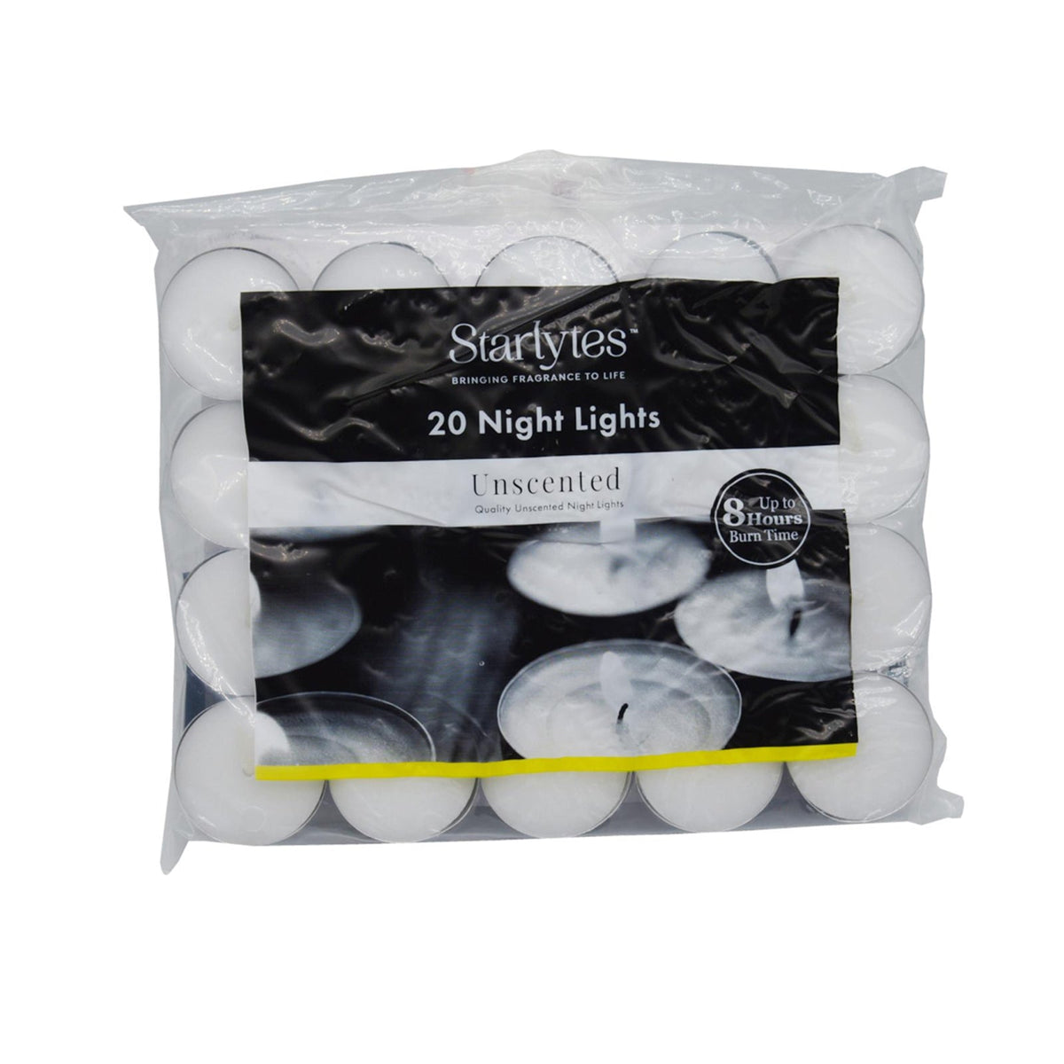 Starlytes Unscented Tealights - 8 Hour 20 Pack