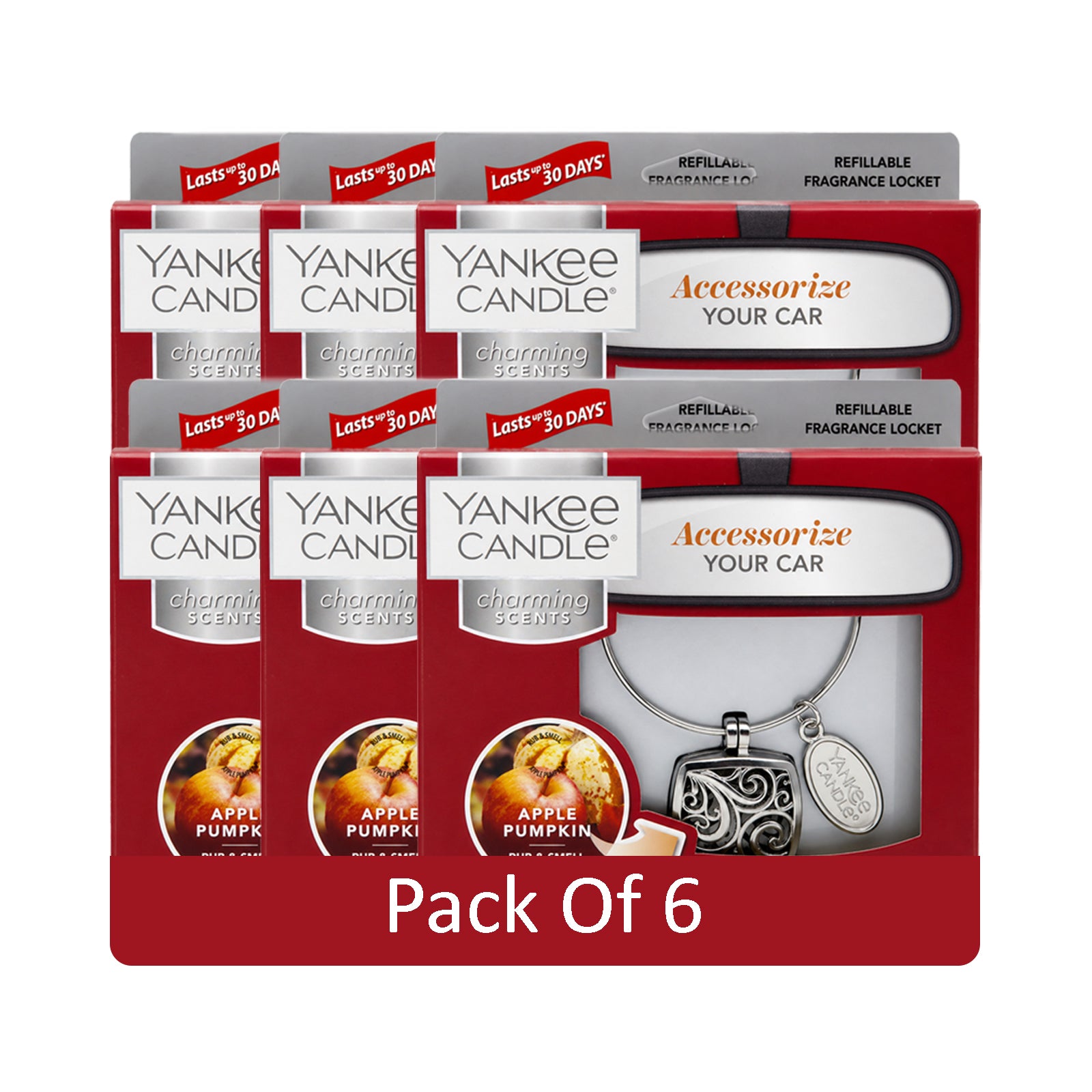 Yankee Candle Charming Scents Car Air Freshener Charms, Pack of 6, Long Lasting Fragrance