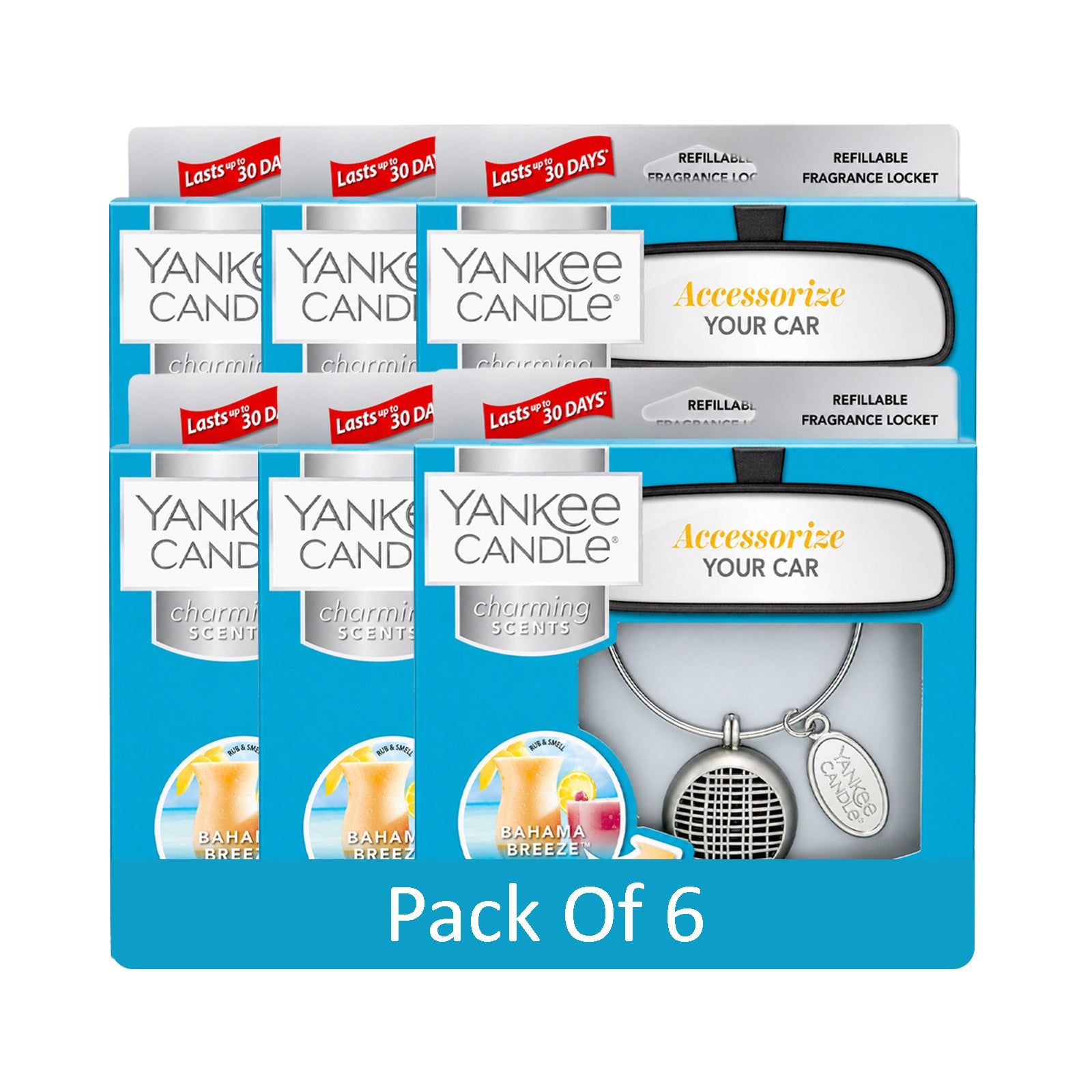 Yankee Candle Charming Scents Car Air Freshener Charms, Pack of 6, Long Lasting Fragrance