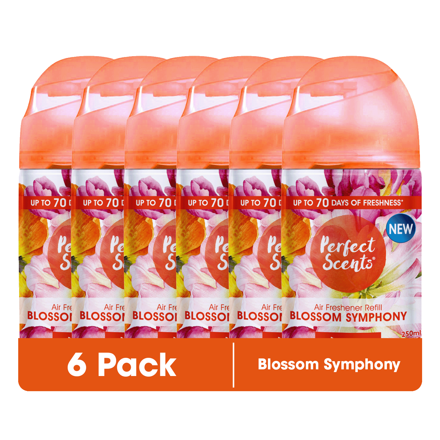 6x Perfect Scents Air Freshener Automatic Spray Refills 250ml