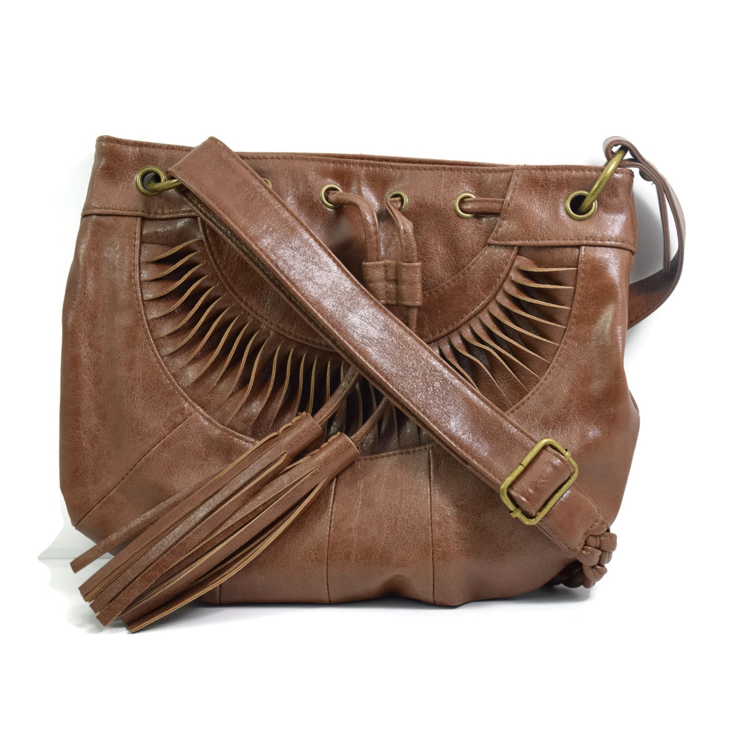 "Bcolton" Womens Brown Tan Designer Handbag - Ladies Leather Shoulder Bag