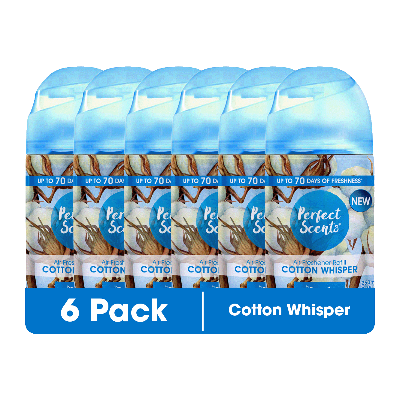 6x Perfect Scents Air Freshener Automatic Spray Refills 250ml