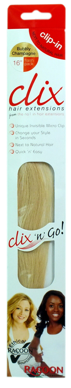 Racoon International Professional Clix N Go Clip in Hair Extensions 16” Length