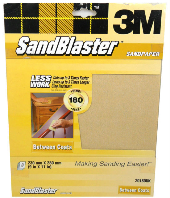 3M Sandblaster Sandpaper Paint Stripping & Bare Surfaces & Between Coats