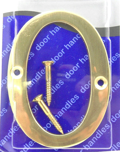Solid Polished Brass & Chrome Door Numbers and Letter For House, Flat, Apartment