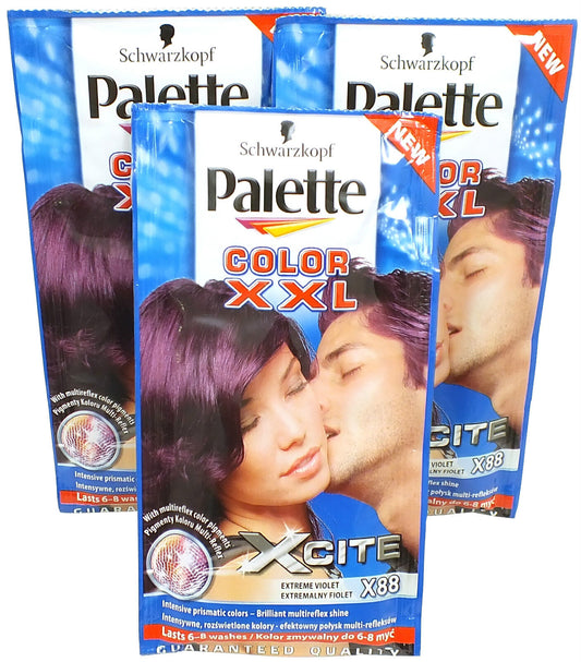 3x Schwarzkopf Palette Color XXL Xcite 25ml - Hair Colour ( Guaranteed Quality )