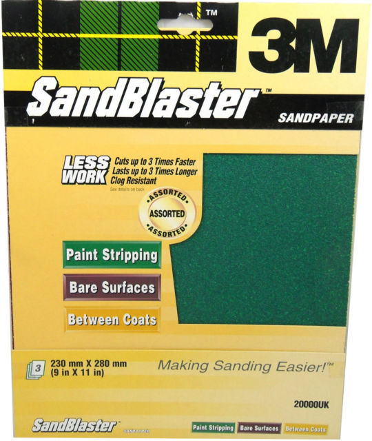 3M Sandblaster Sandpaper Paint Stripping & Bare Surfaces & Between Coats