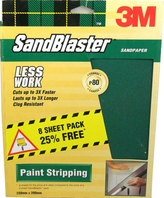 3M Sandblaster Sandpaper Paint Stripping & Bare Surfaces & Between Coats