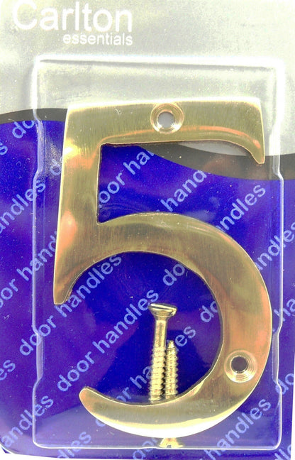Solid Polished Brass & Chrome Door Numbers and Letter For House, Flat, Apartment
