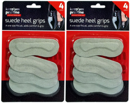 Suede Heel Grips Shoe Boot Pad Protectors Comfort Liners Extra Jump Grey