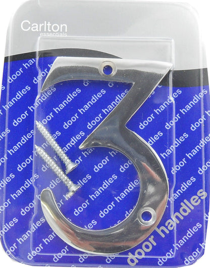 Solid Polished Brass & Chrome Door Numbers and Letter For House, Flat, Apartment