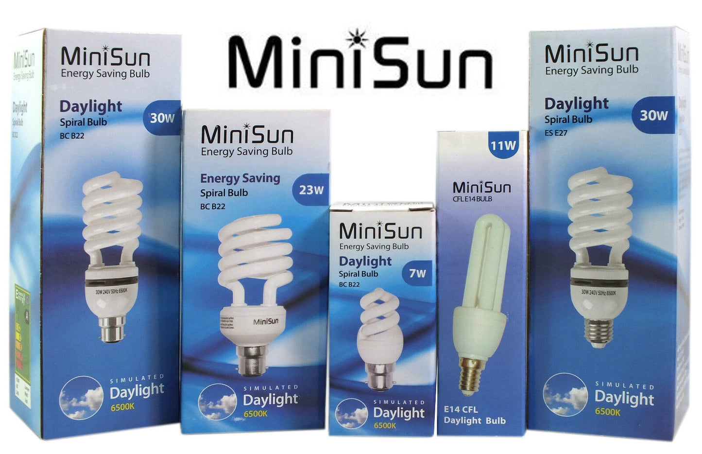 MiniSun Energy Saving Daylight Bulbs Various BC B22 ES E27