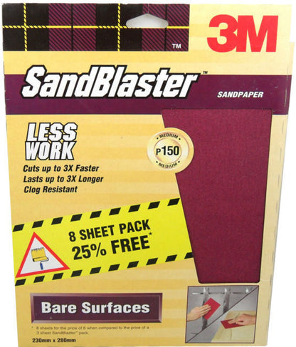 3M Sandblaster Sandpaper Paint Stripping & Bare Surfaces & Between Coats