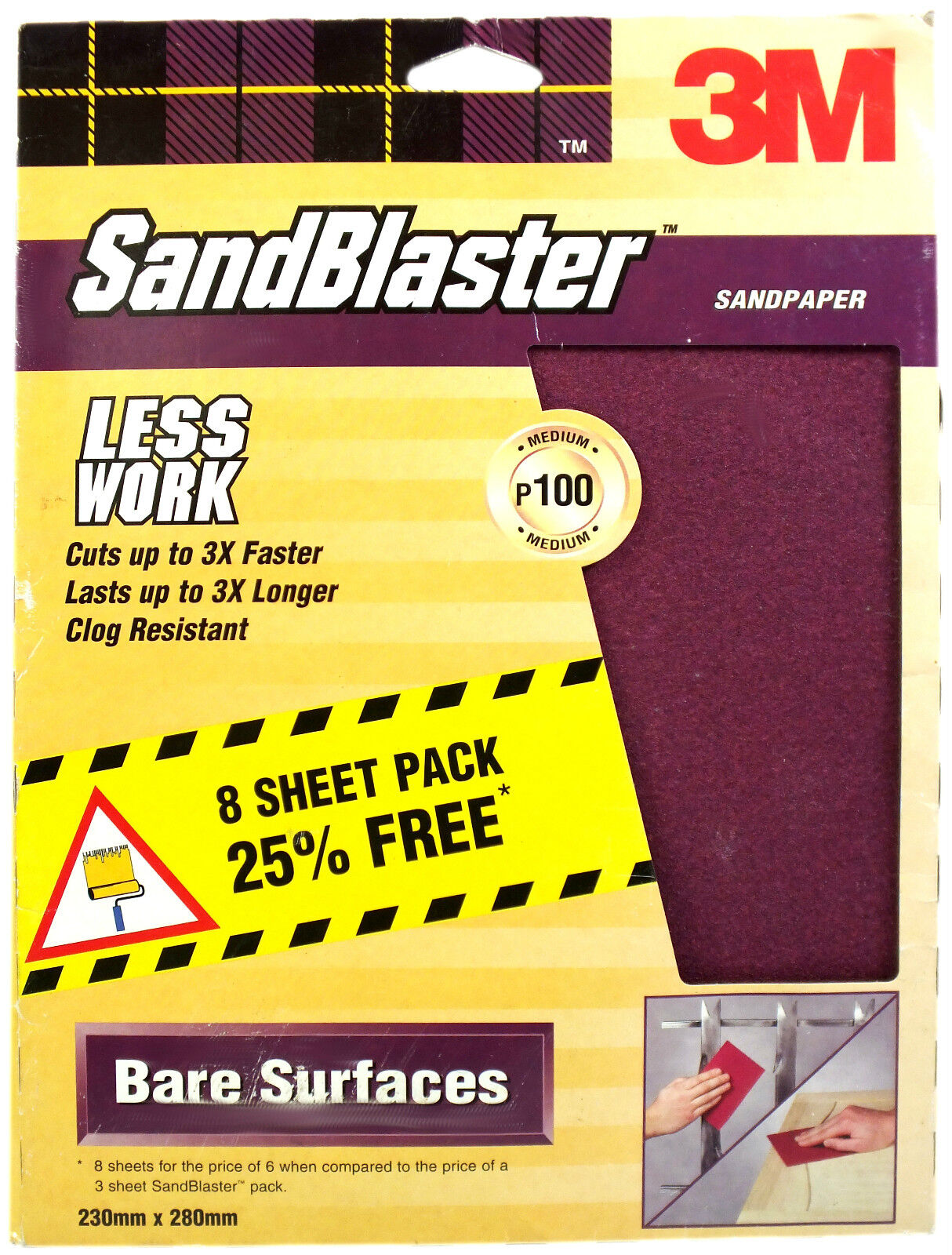 3M Sandblaster Sandpaper Paint Stripping & Bare Surfaces & Between Coats