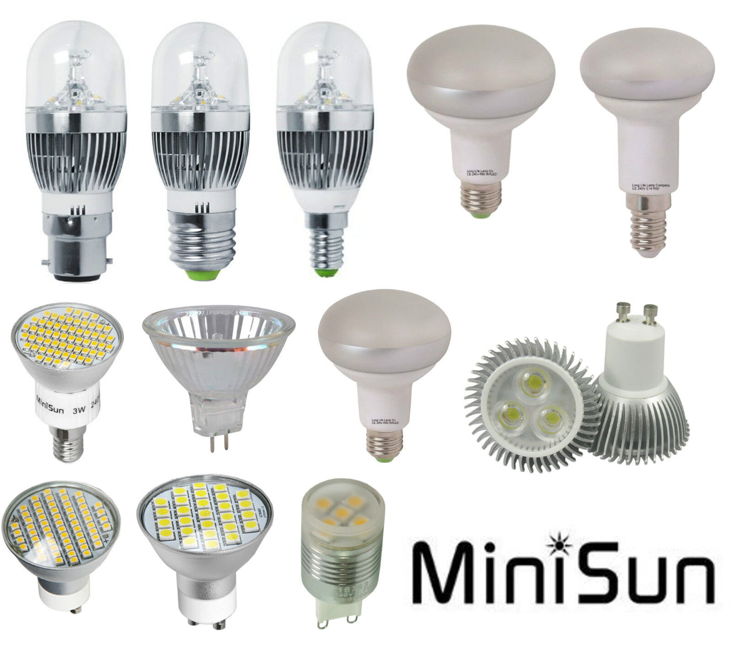 MiniSun LED Daylight Spotlight Ceramic High Powered Bulbs Various